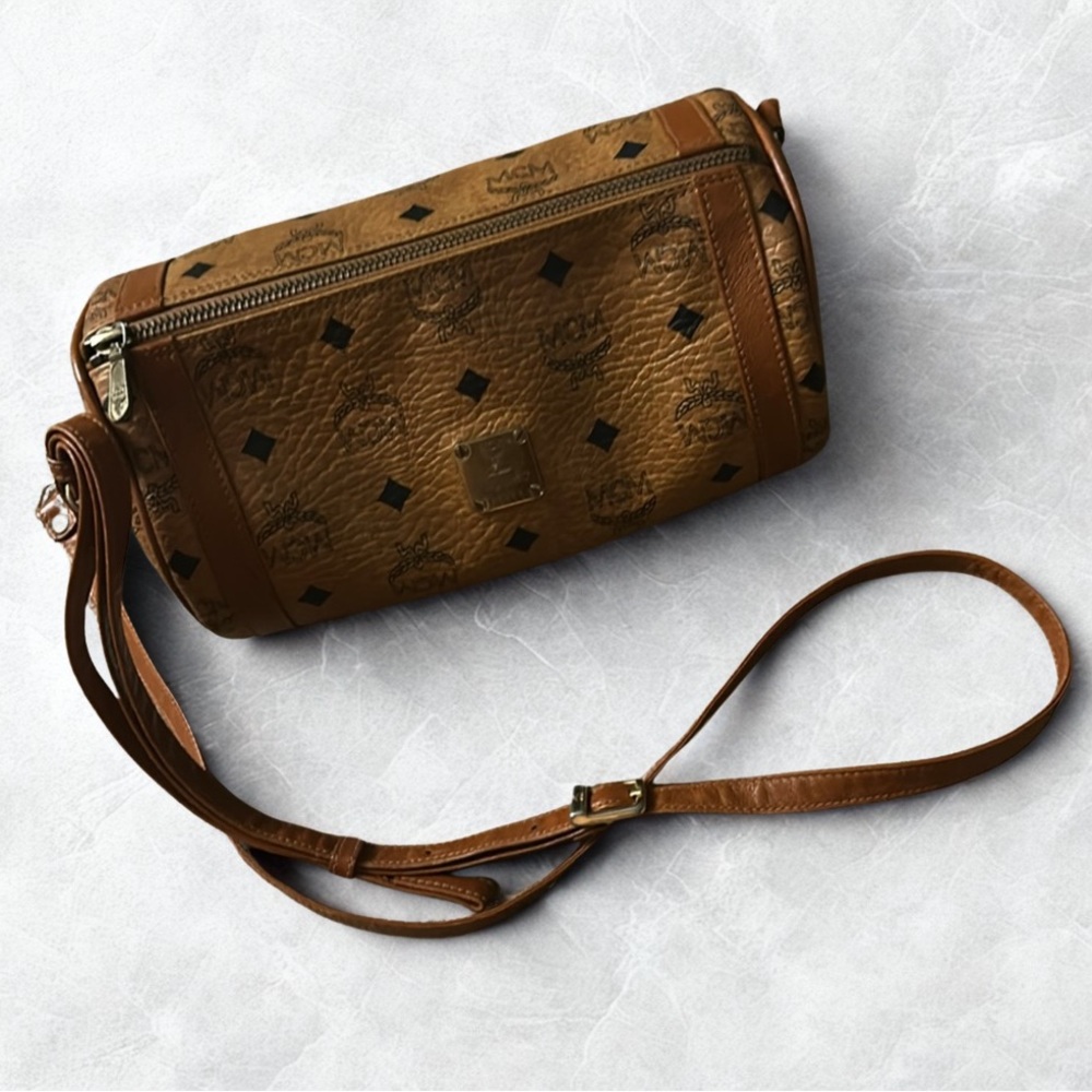 MCM Visetos Barrel Crossbody Bag - Picture 13 of 13